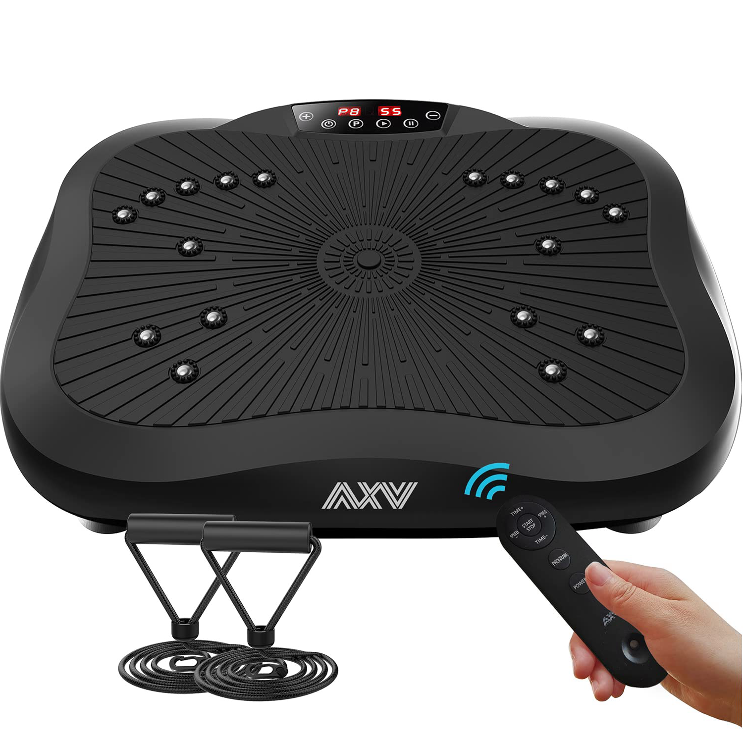 Photo 1 of AXV Vibration Plate Exercise Machine Whole Body Workout Vibrate Fitness Platform Lymphatic Drainage Machine for Weight Loss Shaping Toning Wellness Home Gyms Workout MINI2-BLACK