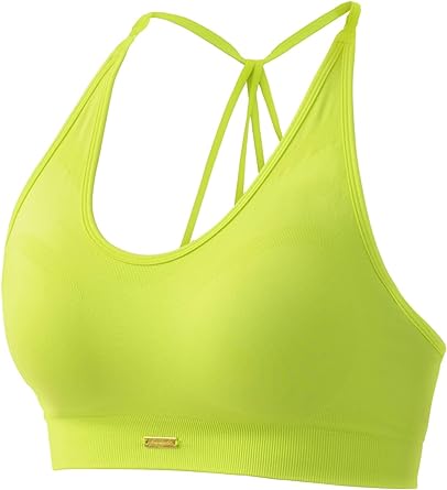 Photo 1 of FRESOUGHT Sports Bras for Women Padded Workout Racerback Tank Tops High Neck Sleeveless Gym Yoga Athletic Crop Top Bra Sz Medium