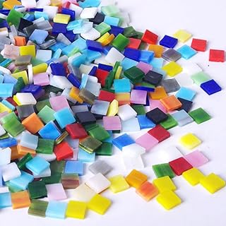 Photo 1 of ACADOIT Mosaic Tiles Assorted Colors 500g/1.1lb, Stained Transparent Glass Mosaic Pieces with Organizer Box for DIY Crafts Home Decoration, Square Shape, 1 x1 cm, https://a.co/d/cHnEVXb