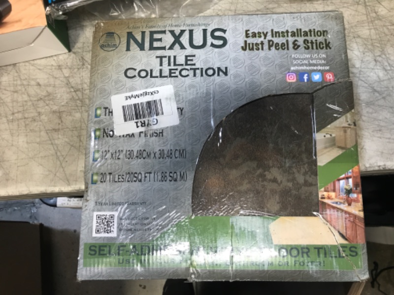 Photo 1 of Achim Nexus Dark Slate Marble 12x12 Self Adhesive Vinyl Floor Tile - 20 Tiles/20