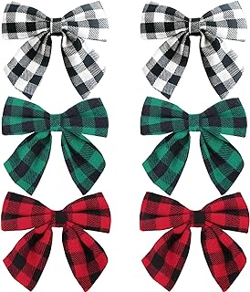 Photo 1 of 6pcs Christmas Hair Bow Clips for Girls,4Inch Buffalo Plaid Barrettes Accessories with Alligator Hairpins Gifts for Womens Kids Toddlers Teens(Green, Red and White Plaid) https://a.co/d/dSwOFbX