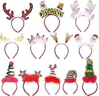 Photo 1 of 12 Pcs Christmas Headbands Xmas Party Hat for Kids Adults, Christmas Elf Reindeer Antlers Headband for Christmas Party Decoration https://a.co/d/9K4jdUr