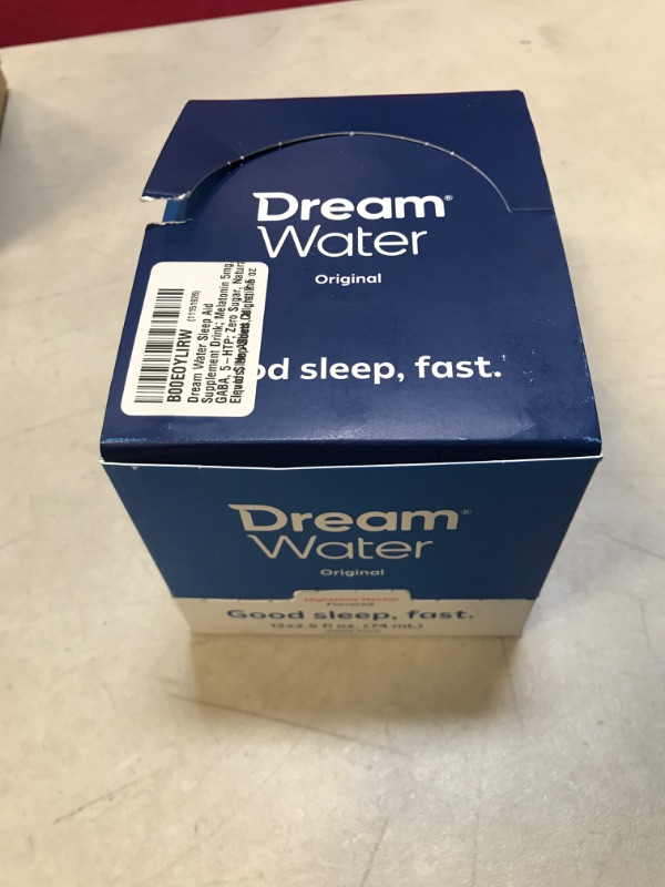 Photo 2 of Dream Water Sleep Aid Supplement Drink; Melatonin 5mg, GABA, 5-HTP; Zero Sugar, Natural Flavors, No Added Colors, 2.5 oz Liquid Sleep Shots, Nighttime Nectar, 12-Count 2.5 Fl Oz (Pack of 12)