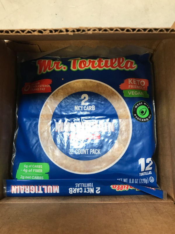 Photo 2 of Mr. Tortilla Low Carb Keto Soft Taco Shells, Vegan, Quesadillas, Burritos, Heathy Bread Alternative, 2 Net Carbs, Delicious Small Batch Kosher Wraps - (Multigrain, 48 Count) Multigrain 48 Count (Pack of 1)