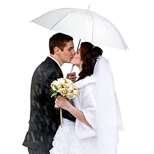 Photo 1 of 2Pack Wedding Umbrellas with J Hook Handle Windproof Stick Umbrellas