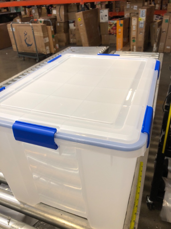 Photo 1 of /41Qt WEATHERPRO Airtight Plastic Storage Bin with Lid and Seal and Secure Latching Buckles