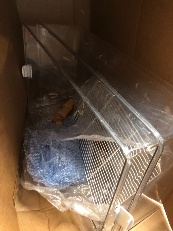 Photo 2 of BUCATSTATE Hamster Cage with Support Feet, Fully Transparent Small Animal Cage & Habitats - Easy Assembly & Deep Burrow Enclosure for Syrian Dwarf Hamsters Degus Mice (27.5 * 16.7 * 16.6 inches) Basic Cage 27.5 "L*16.7"W