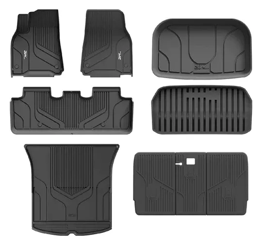 Photo 1 of Maysoo Tesla Model Y Floor Mats, Tesla Model Y 5-Seat 2020-2023 Accessories, All Weather Floor Mat Front Rear Cargo Liner Mat, Heavy Duty Floor Mats (Set of 6) Model Y floor mats (set of 6)