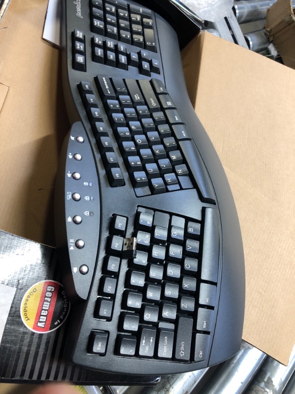 Photo 2 of Perixx Periboard-612 Wireless Ergonomic Split Keyboard with Dual Mode 2.4G and Bluetooth Feature, Compatible with Windows 10 and Mac OS X System, Black, US English Layout, (11354) Wireless Black Keyboard