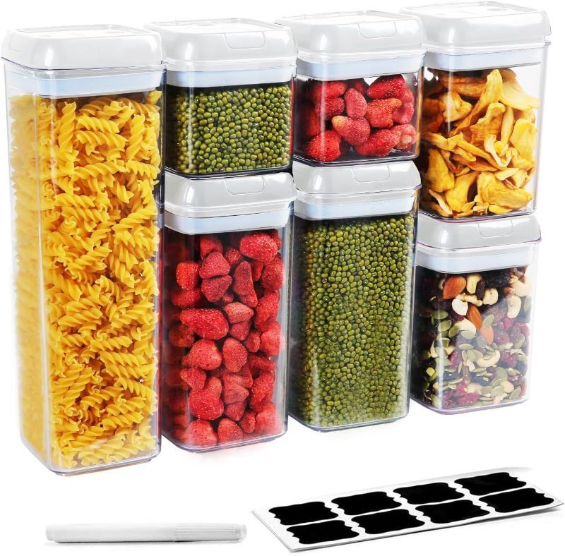 Photo 1 of 
OMNISAFE Seasonin Storage Container Set, 7Pcs Kitchen & Pantry Organization Containers, BPA Free Clear Plastic Canisters for Cereal, Sugar & Dry...