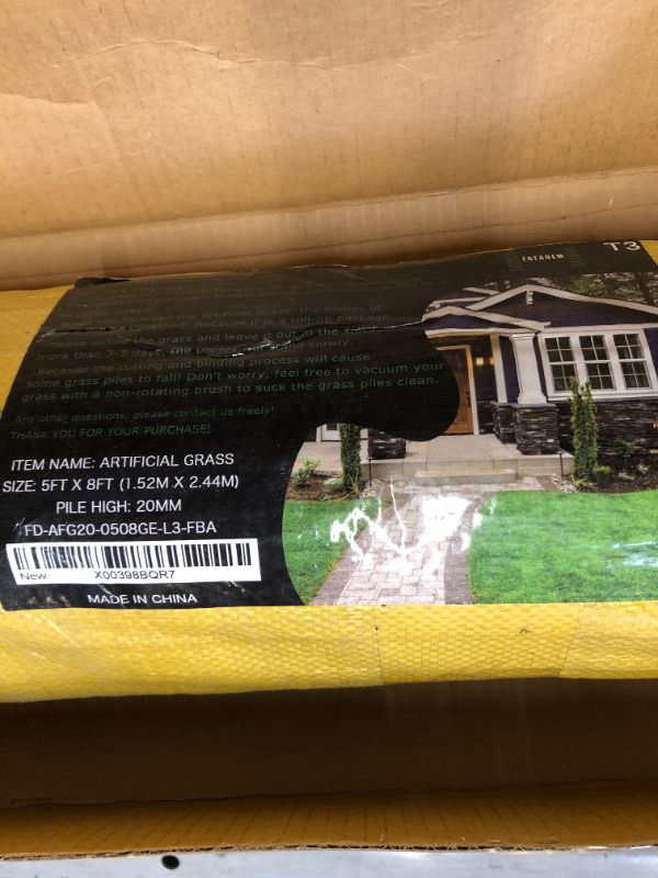 Photo 1 of FREADEM Artificial Grass Astroturf Rug 5 FT * 8 FT, Realistic Fake Grass Mat with Drainage, Indoor Outdoor Lawn Turf for Pets Dogs, Garden, Patio, Balcony, Backyard, Custom Size