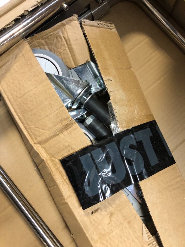 Photo 1 of Folding Laundry Cart Commercial Rolling Laundry Basket Trucks with Wheels 440lbs Load Capacity Stainless Steel Laundry Trolley Cart for Industrial/Home 34 * 21 * 31'' (Blue)