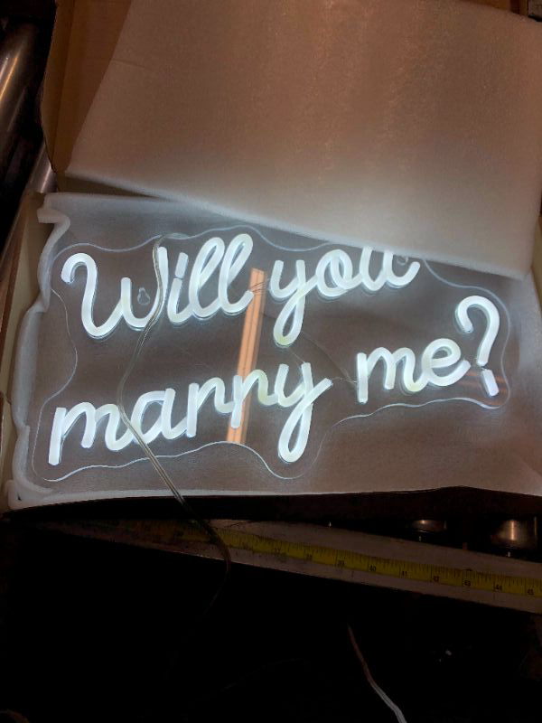 Photo 2 of Will You Marry Me Neon Sign Marry Me Sign White Led Wedding Sign Neon Wedding Sign Neon Letters for Proposal Decorations,Wedding Party,Valentines Day,Girlfriend
