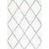 Photo 1 of  Easy Shag White 2 ft. x 3 ft. Area Rug