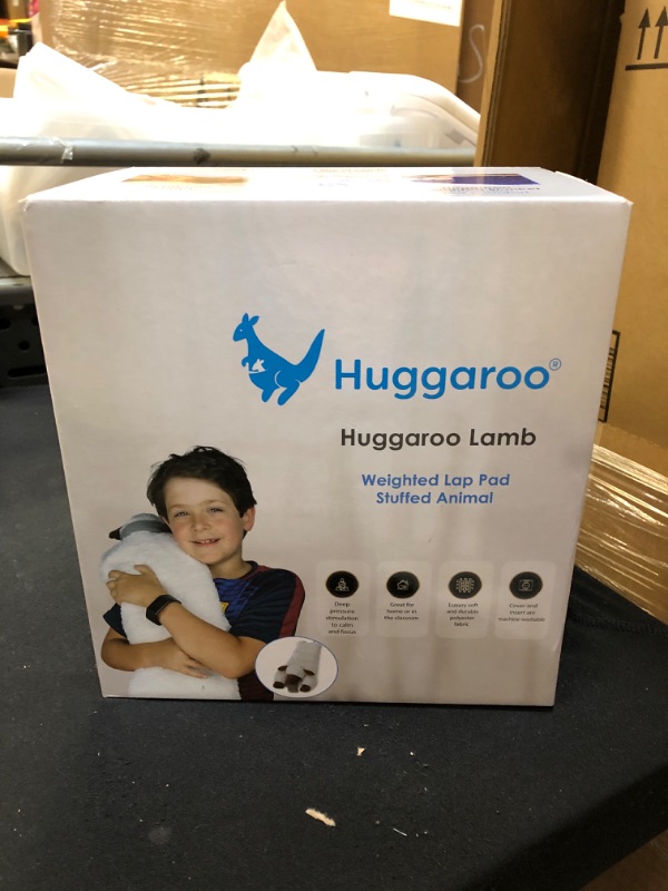 Photo 2 of Huggaroo Weighted Lap Pad Lamb- Sensory Stuffed Animals - 3.6 lb Large 29 x 8 in for Anxiety and Autism Comfort – Stocking Stuffer