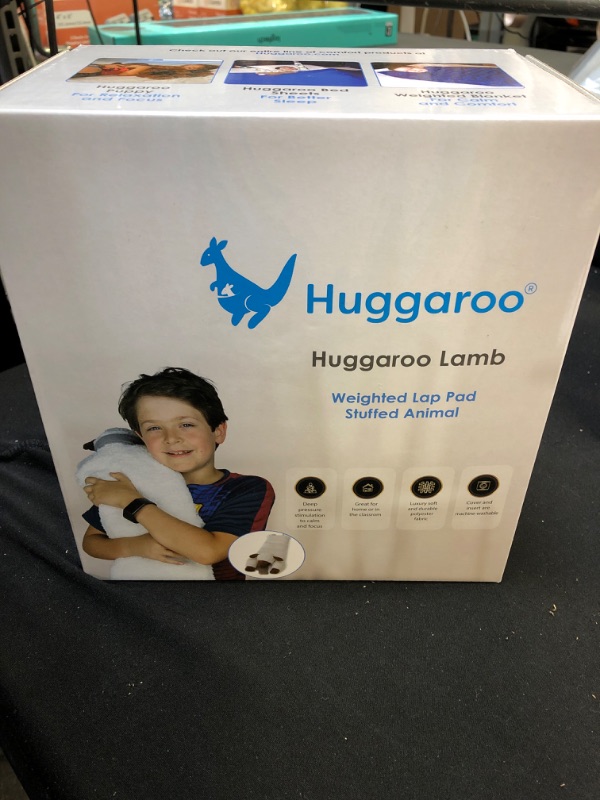 Photo 2 of Huggaroo Weighted Lap Pad Lamb- Sensory Stuffed Animals - 3.6 lb Large 29 x 8 in for Anxiety and Autism Comfort – Stocking Stuffer