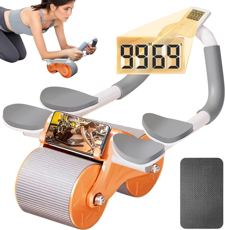 Photo 1 of Ailinkor Ab Roller with Elbow Support, Upgraded Ab Roller Wheel Automatic Rebound Abdominal Wheel with 4 Elbow Supports and Timer, Abs Wheel Roller, Plank Abdominal Exercise Roller for Core Trainer
