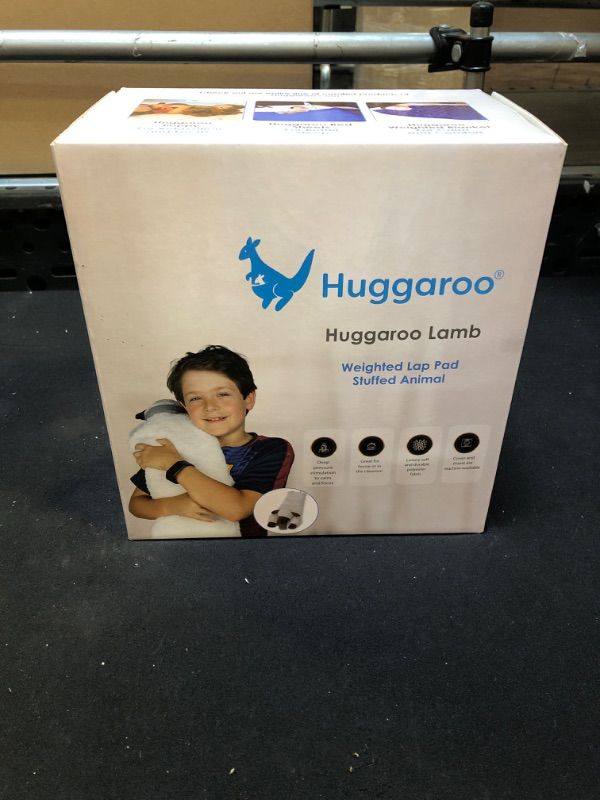 Photo 2 of Huggaroo Weighted Lap Pad Lamb- Sensory Stuffed Animals - 3.6 lb Large 29 x 8 in for Anxiety and Autism Comfort – Stocking Stuffer