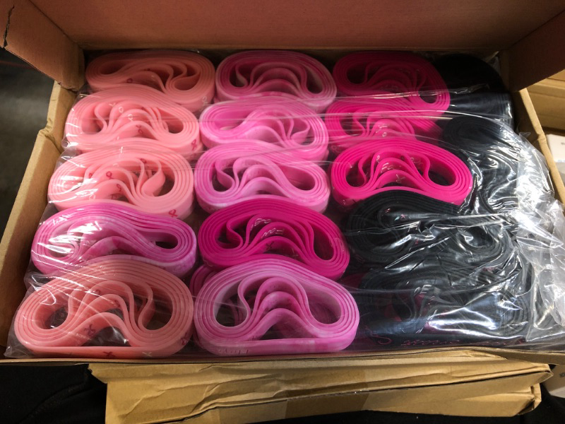 Photo 2 of Breast Cancer Awareness Bracelets Silicone Pink Ribbon Wristband Breast Cancer Bracelets Hope Strength Faith Courage Inspiring Support Pink Bracelet Breast Cancer Awareness Accessories (180 Pieces)