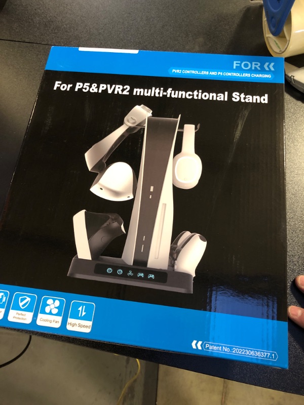 Photo 1 of Keten PS-VR 2 & PS-5 Stand Cooling Station with Dual Controller and Play-Station VR2 Controller Charging Station, PS-5 Accessories with Controller Charger, Cooling Fan, Headset Holder, Screw Cooling & Charging Station