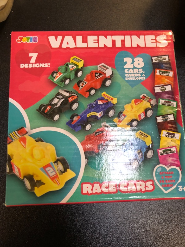 Photo 1 of 28 Valentines Day Gifts Cards with Die-Cast Racing Cars Vehicle for Kids Valentineâ€™s Classroom Exchange Party Favor Gift Supplies
