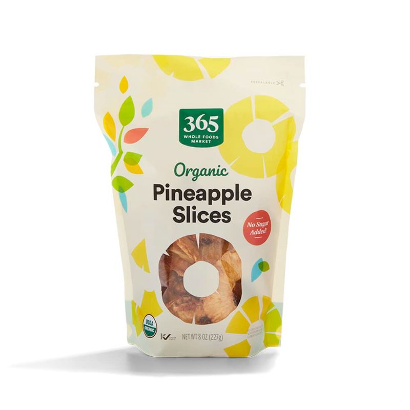 Photo 1 of (PACK OF 2) 365 by Whole Foods Market, Organic Unsweetened Dried Pineapple, 8 Ounce (BB 12/06/23)