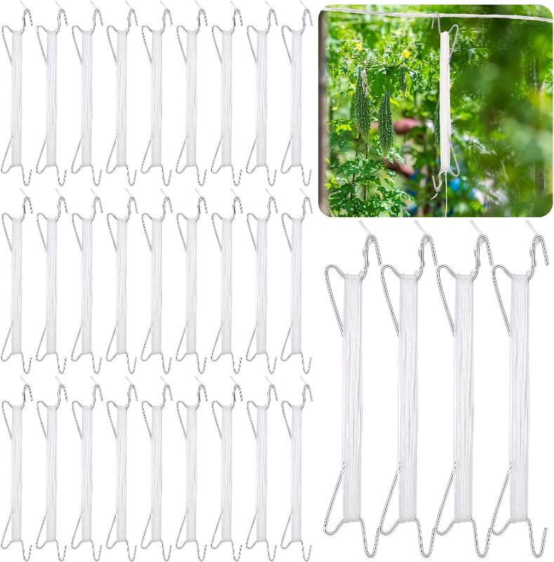 Photo 1 of 100 Pcs Plant Climbing Hooks Bulk Tomato Support J Hook Garden Hooks Tomato Support Hooks for Plant Greenhouse Flower Vine Crop Kit
