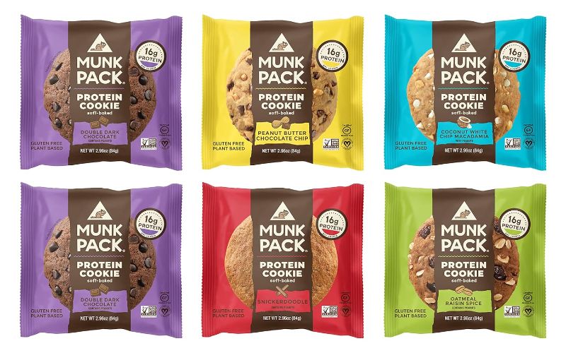 Photo 1 of Munk Pack Soft Baked Protein Cookie | Plant Based & Vegan Snacks | Non-GMO Variety Pack | Individually Wrapped Gluten Free Chewy Cookies | 6 Pack
BB 12/12/23