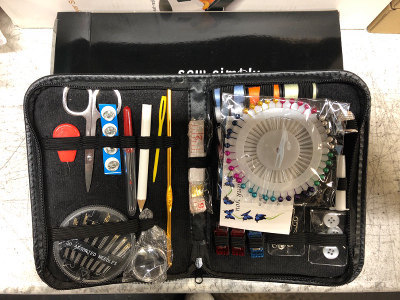 Photo 1 of ARTIKA Sewing Kit for Adults and Beginners - Needle and Thread Kit with Sewing Accessories and Portable Case for Travel, Family, Home, Emergency Repairs?111 PCS? Extra Thread Pack