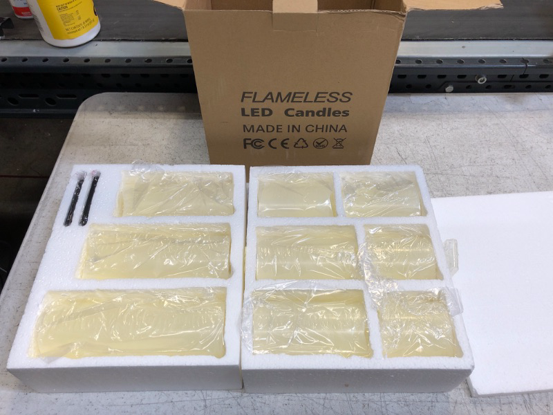 Photo 1 of Flameless Candles Battery Operated LED Pillar Candles, Fake Candles, Electric Candles,Remote and Timer, Real Wax, Ivory, 4" 5" 6" 7" 8" 9", Set of 9