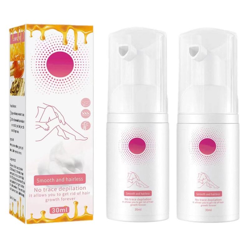 Photo 1 of 2PCS Beeswax Hair Removal Mousse, Gentle Beeswax Hair RemovalMousse, Hair Removal Spray, Body Hair Removal Foam Spray for Women and Men, Fast Hair Removal, Gentle & Skin Friendly (2PCS*30ML)