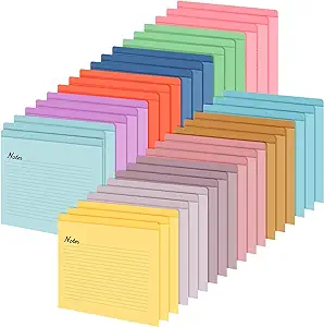 Photo 1 of Fainne 48 Pcs Pocket File Folders File Jackets Flat File Jackets Reinforced Straight No Expansion File Folder Document Organizer for Job Project, 12 Colors
