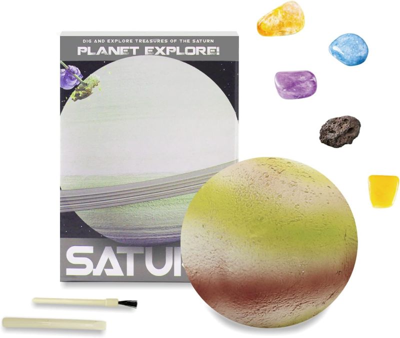 Photo 1 of Eayaele Solar System Saturn 5 Gem Digging Gemstone Sale Rock Mining Dig Kit for Kids Planet Explore Stone Mega Dig Up Gems Kit
