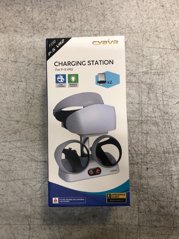 Photo 2 of CYBVR Controller Charging Station for PS VR2, Fast Charging PSVR2 Headset Display Stand and Charger with Magnetic Port, PSVR 2 Lightning Charger with LED Display Lights, Organizer Dock for PS VR 2