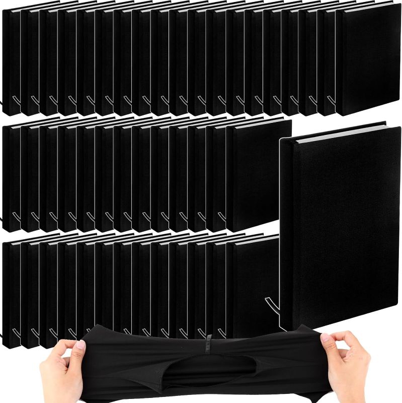 Photo 1 of Colarr 36 Pack Black Book Covers Bulk 6" x 9" Stretchable Book Covers Suitable for Most Hardcover Book Durable Washable Reusable Protective Cover for Textbooks classmates
