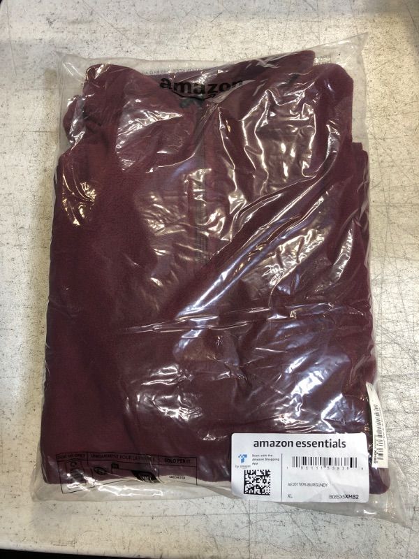 Photo 2 of Amazon Essentials Men's Quarter-Zip Polar Fleece Jacket Polyester Burgundy X-Large