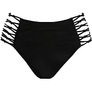 Photo 1 of 2XL--COCOPEAR Women's Sexy Hight Waist Bikini Bottom Meshed Swim Short Tankinis Black 2XL/12-14