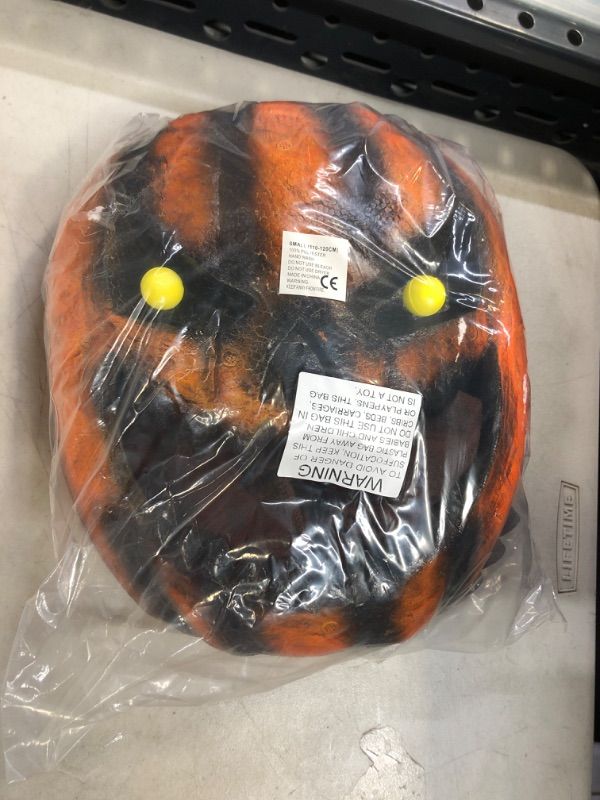 Photo 2 of Neragron Halloween Pumpkin Costume for Kids, Scary Scarecrow Pumpkin Costume, Include Pumpkin Head Mask Reaper Scythe S(6-8yr)