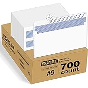 Photo 1 of 700 Pack #9 Double Window Envelopes Self-Seal - No. 9 Security Envelopes - for Invoices, Statements, and Documents - Size 3-7/8 x 8-7/8 Inches - White - 24LB*****Factory Sealed