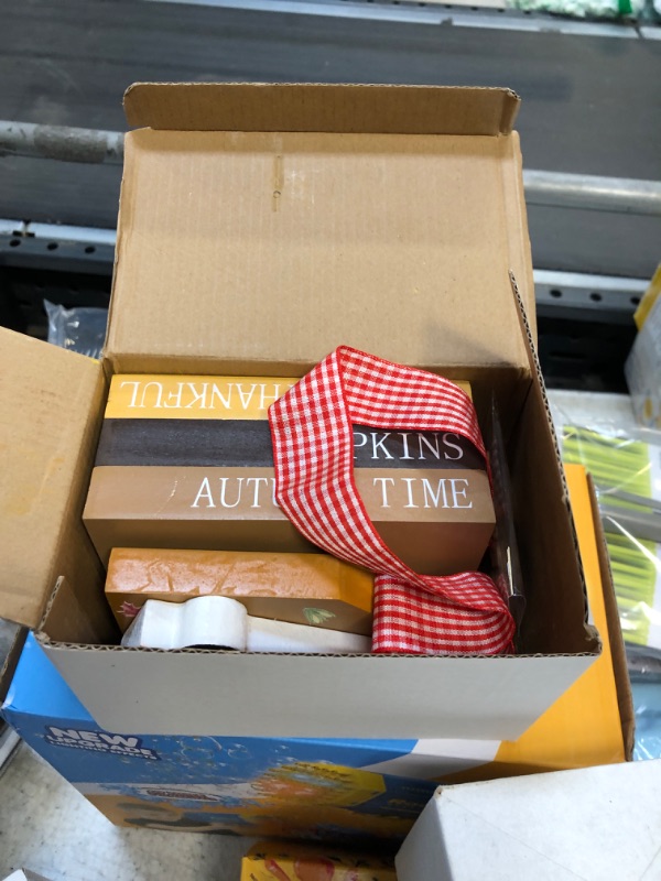 Photo 1 of BFAZKXY Fall Decor, Thanksgiving Fall Decorations for Home, Fall Tiered Tray Decor Set, 1 Set of Faux Book Stack, 1 Fall car Decor, 1 Happy Fall Buffalo Plaid Decor, Farmhouse Kitchen Home Room Decor autumn decor