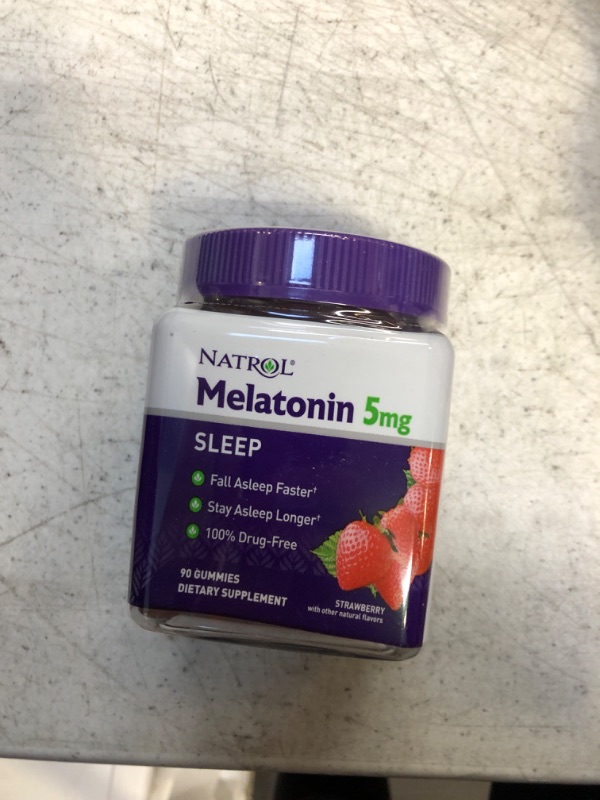 Photo 2 of Natrol Melatonin 5mg, Dietary Supplement for Restful Sleep, 90 Strawberry-Flavored Gummies, 45 Day Supply 90 Count (Pack of 1)