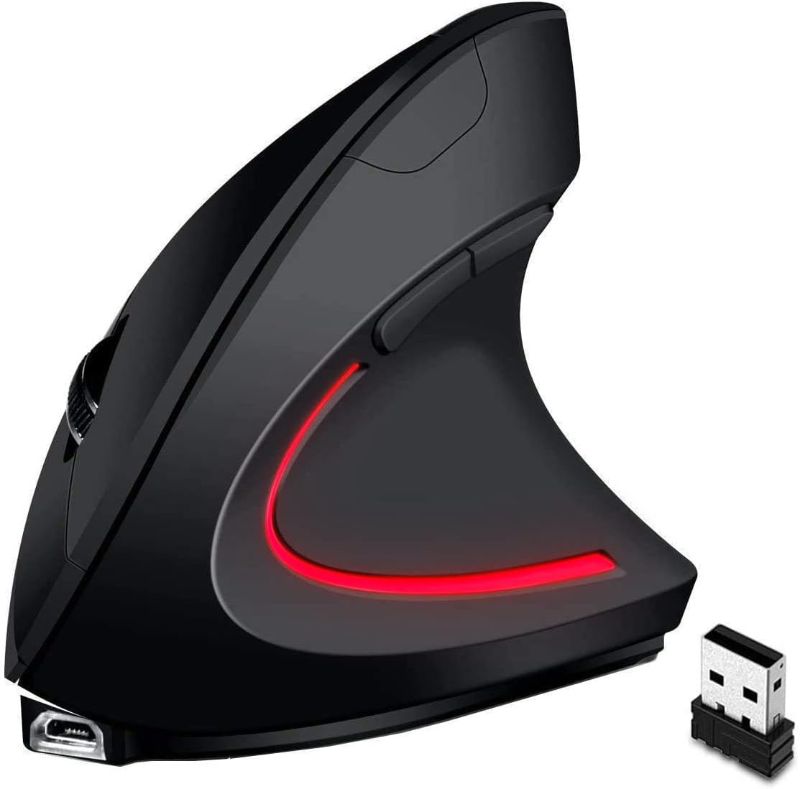 Photo 1 of Letaclanic Ergonomic Wireless Mouse Unique Rechargeable Optical Vertical Mouse, 2.4G 5.0 Bluetooth Mouse Ergonomic with 6 Buttons, 800/1200/1600 DPI Wireless Mouse for Laptop,Desktop,PC,MacBook
