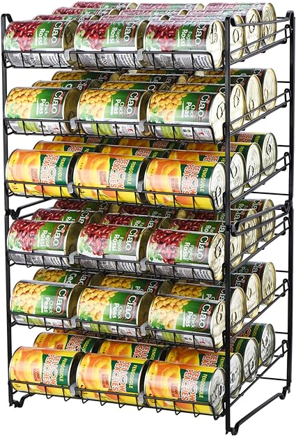 Photo 1 of  2 Pack Stackable Can Organizer Rack, Soda Can Beverage Storage Dispenser Rack, Holds up to 36 Cans for Pantry, Refrigerator, Cabinet or Countertop, Black - Thicker Version