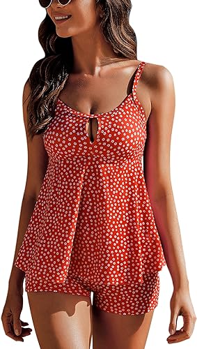 Photo 1 of Ethlauff Modest Swimsuits for Women Two Pieces Tankini Bathing Suits with Boyshorts -- Size Small