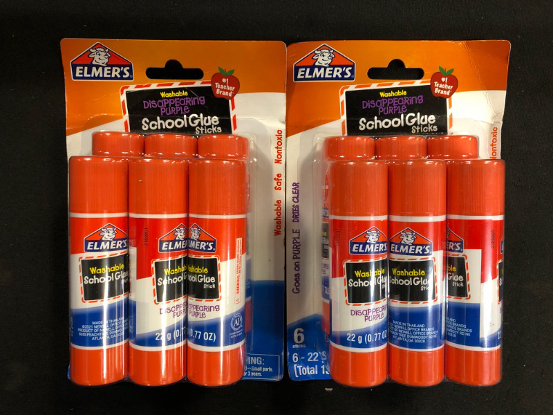 Photo 2 of Elmer&#39;s 6pk Giant Washable School Glue Sticks - Disappearing Purple -- 2 Packs 