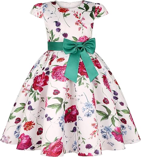 Photo 1 of CMMCHAAH Girls Pageant Party Dresses Kid Floral Print Formal Dress -- Size 5T