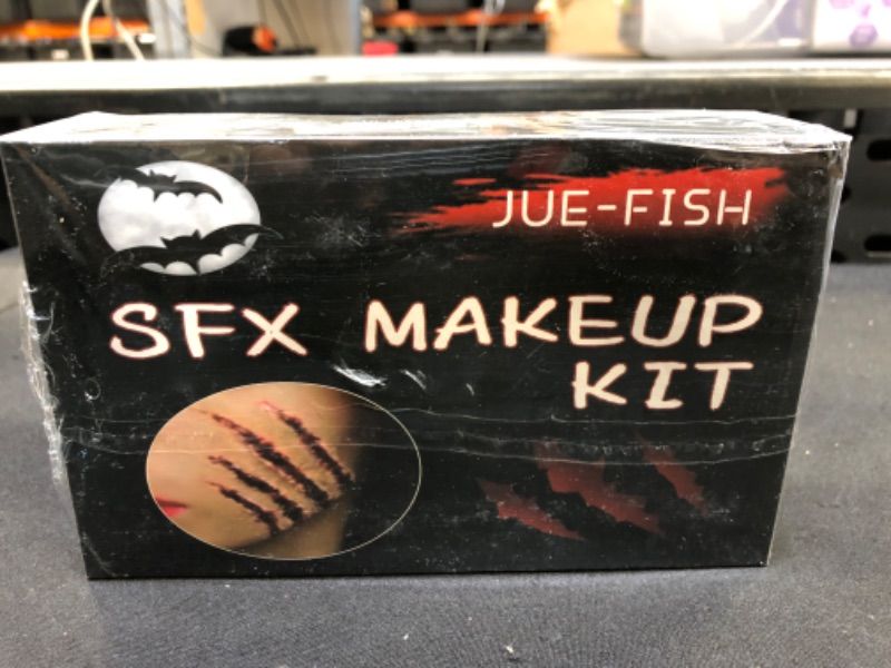 Photo 1 of Halloween SFX Scar Makeup Kit, 6 In 1 Special Effects Halloween Makeup Set for Scary Makeup, Scar Wax + Fake Blood Gel + Knife Scar Water + Fake Blood Spray + 3 Sponge +Silver Scraper, Party, Cosplay Face Body Makeup
