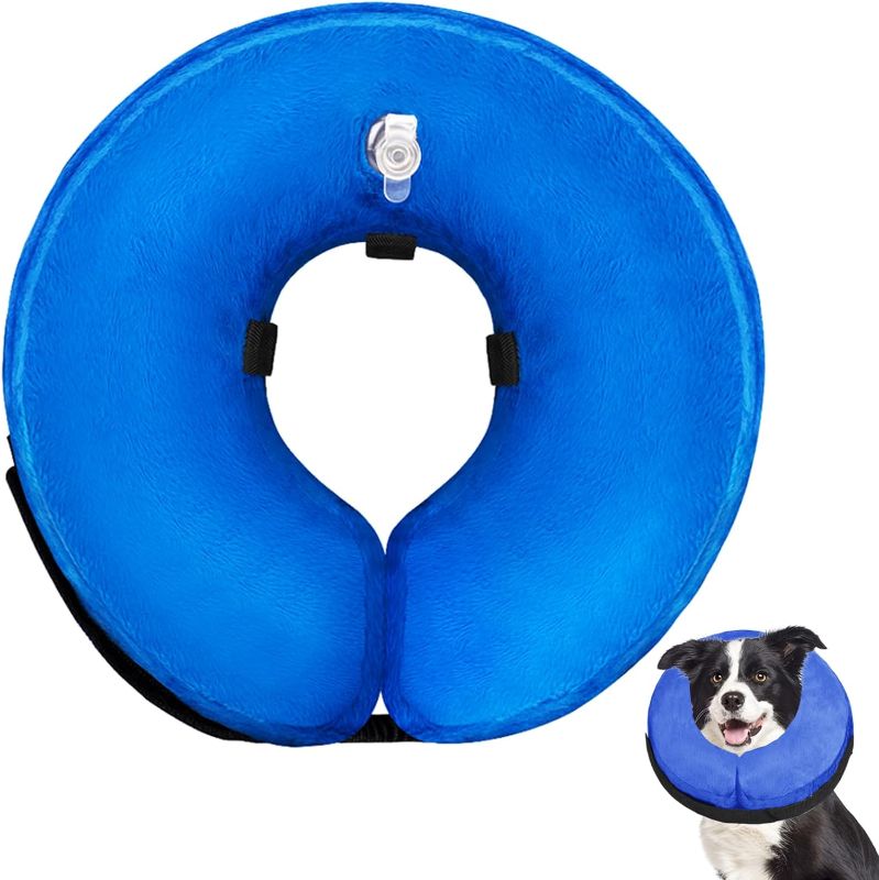 Photo 1 of Dog Cone Inflatable Collar Comfort Adjustable, Dog Cone Collar for Small Medium Large Dogs for After Surgery, Soft Protective Cone for Pet Dogs, Dog Neck Donut Collar Inflatable Dog Recovery Collar
