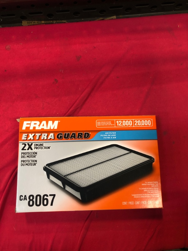 Photo 2 of FRAM Extra Guard Engine Air Filter Replacement, Easy Install w/Advanced Engine Protection and Optimal Performance, CA8067 for Select Acura, Isuzu and Toyota Vehicles