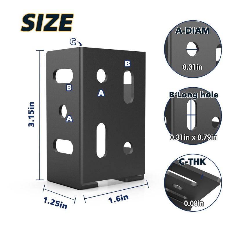 Photo 1 of HNEDSEN 36 Pcs Heavy Duty Aluminum Deck Railing Bracket 2x4, Fence Bracket Used for Connecting Wood to Railing Wood Post, 2x4 Brackets Connectors with 360 Screws
